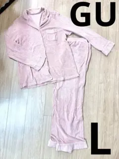 GU ジーユー 長袖 パジャマ Lサイズ ピンク 前開き ジンジャーパジャマ