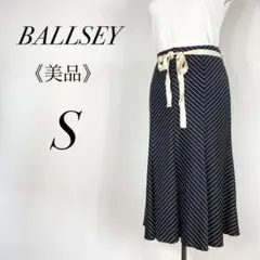BALLSEY ボールジィ ロングスカート ネイビー S ストライプ ボーダー