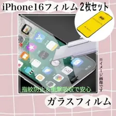 最新iPhone16対応 強化ガラスフィルム 2枚セット 保護シート 9H硬度