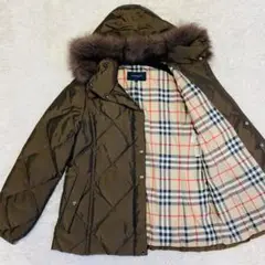【極美品/L】BURBERRY LONDONダウンジャケットノバチェック 光沢