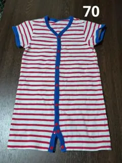 ベビー服 70 前開き 半袖 ボーダー アカチャンホンポ