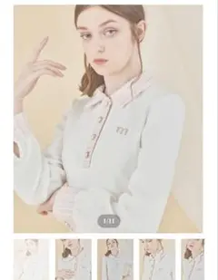 minuere tweed pearl button polo