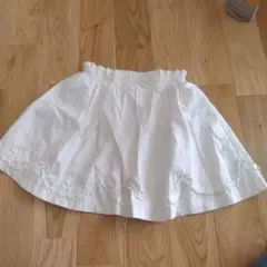 美品 KP リボン フラワー スカパン ホワイト 130