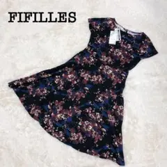 タグ付き✿FIFILLES Paris 花柄ひざ丈ワンピース