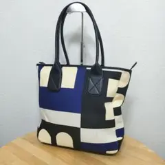 BALLY バリー レザー キャンバス トートバッグ ブラック ブルー ホワイト