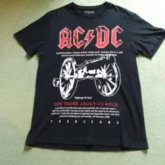 良品★ACDC バンド ブラック ビッグプリント Tシャツ Mサイズ