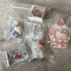 ハローキティ フィギュア、リング、キーホルダー4点セット