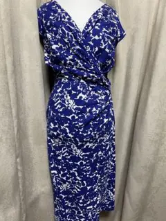 ケイミー kay me ワンピース 半袖 ロング 総柄 ブルー 7