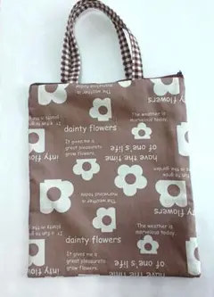ハンドメイド　バック　トートーバック　サブバッグ　エコバッグ　開口部ファスナー