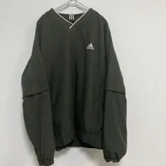 adidas プルオーバー vネック climashell 半袖 長袖 グリーン