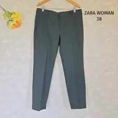 美品✨ザラウーマン ZARA WOMAN テーパードパンツ スラックス 38 緑