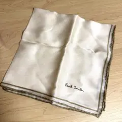 超美品　Paul Smith ポケットチーフ アイボリー　シルク