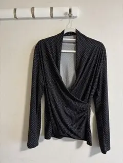 DHC カシュクール　カットソー　長袖　黒ドット