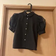 INGNI 黒 ブラウス パフスリーブ 半袖 Mサイズ
