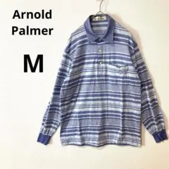 Arnold Palmerアーノルドパーマー メンズ ボーダー 長袖ポロシャツ