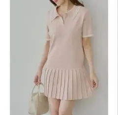 新品【Chico】ポロミニワンピース 半袖ポロワンピース ピンク