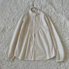 UNIQLO ユニクロ アイボリー ピンタック 長袖シャツ L