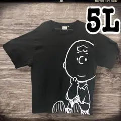 (303)大きいサイズメンズTシャツピーナッツ5L オーバーサイズチャコールグレ