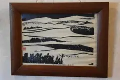【真作 貴重】鳥取砂丘の図 無弟 (長谷川富三郎) 民藝額仕立(吉田璋也)