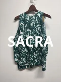 【SACRA】グリーン カットソーサイズ38