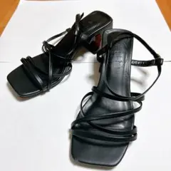 サンダル ミュール べっ甲ヒール