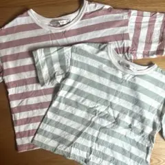 futa futa Tシャツ ピンク130cm グリーン110cm セット売り