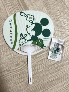 生茶オリジナルキーホルダー(ミッキーマウス)　うちわ付き
