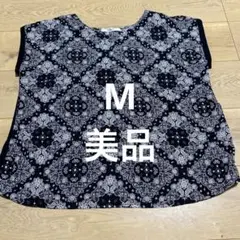 ペイズリー柄半袖TシャツM