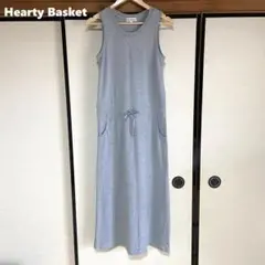 【超美品】ニッセン ロングワンピース ノースリーブ M グレー ポケット付 ゆる