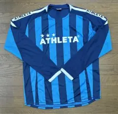 ATHLETA 長袖シャツ Oサイズ 水色/紺