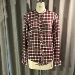 Casely-Hayford 赤白チェック長袖シャツ