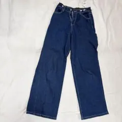 タグ付き　未使用　ストレッチデニム　ネイビー　Mサイズ　ストレート