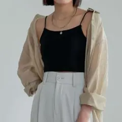 Re:EDIT ショート丈カップ付きキャミソール　リエディ　ブラック