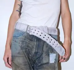 即日発送　ファーベルト fancy fur long belt グレー