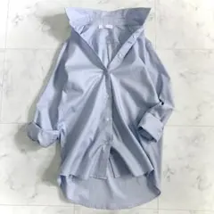 美品 AYANO HAKURA コットンレギュラーシャツ ブルー