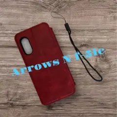 新品未使用⭐️ Arrows N f-51c 手帳型ケース 赤　おしゃれ　カード