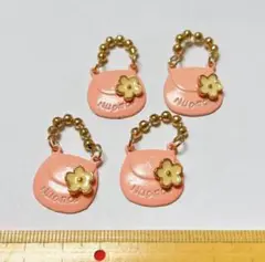 バッグ　ピンク　エナメルチャーム
