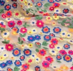 花刺繍　シフォン