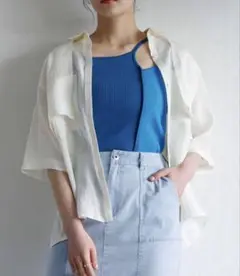 Anside アンサイド バイカラーリブタンクトップ