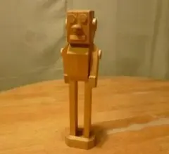 木製ロボット型フィギュア 約20cm