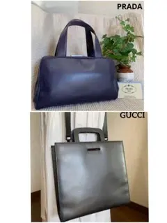 ◇ PRADA プラダ レザーハンドバッグ パープル ガマ口 ◇
