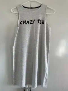 bershka CRAZY TEE XS グレー ノースリーブ