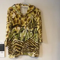 豹柄　ヒョウ　レオパード パーカー　イエロー　グリーン