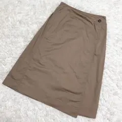 UNIQLO ハイウエストラップナロースカート　巻きスカート　キャメル　（L）