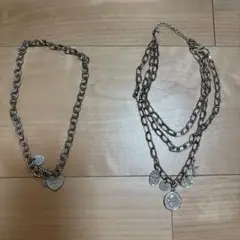 ネックレス 2点セット シルバー チェーンネックレス