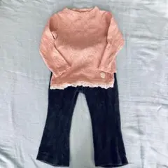 長袖トップスとグレーコーデュロイパンツセット80‼️