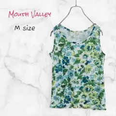 Mouth Valley タンクトップ 花柄 Mサイズ グリーン 送料無料 古着