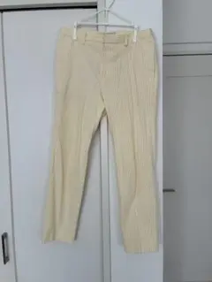 極美品　ユナイテッドアローズ　レディースパンツ　ストライプ　イエロー
