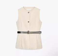 ZARA ベルト付きロング丈ベスト　S