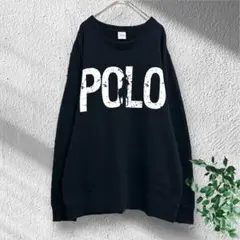 プリントスター POLO プリント スウェット トレーナー 【F】 黒 メンズ